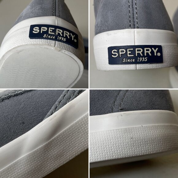 Sperry Gray Suede Slip-On Twin Gore Sneakers SIze 5 - Picture 12 of 16